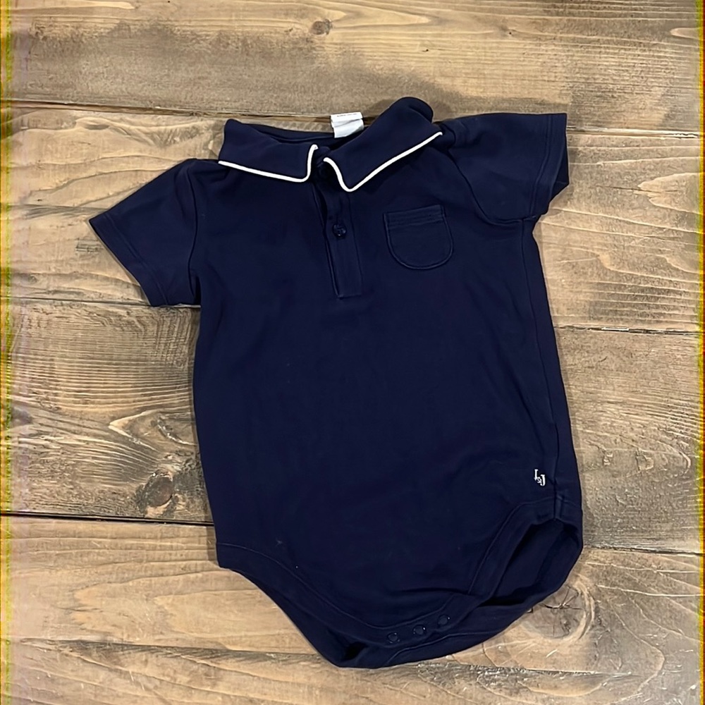 12-18 month navy Janie and Jack collared onesie.